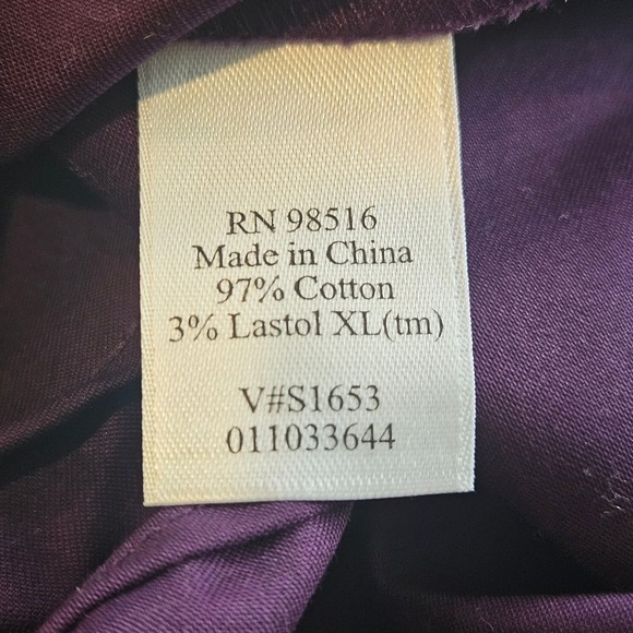 Coldwater Creek Plum Purple Pleated Tuxedo Front Button Down Blouse - Picture 8 of 8